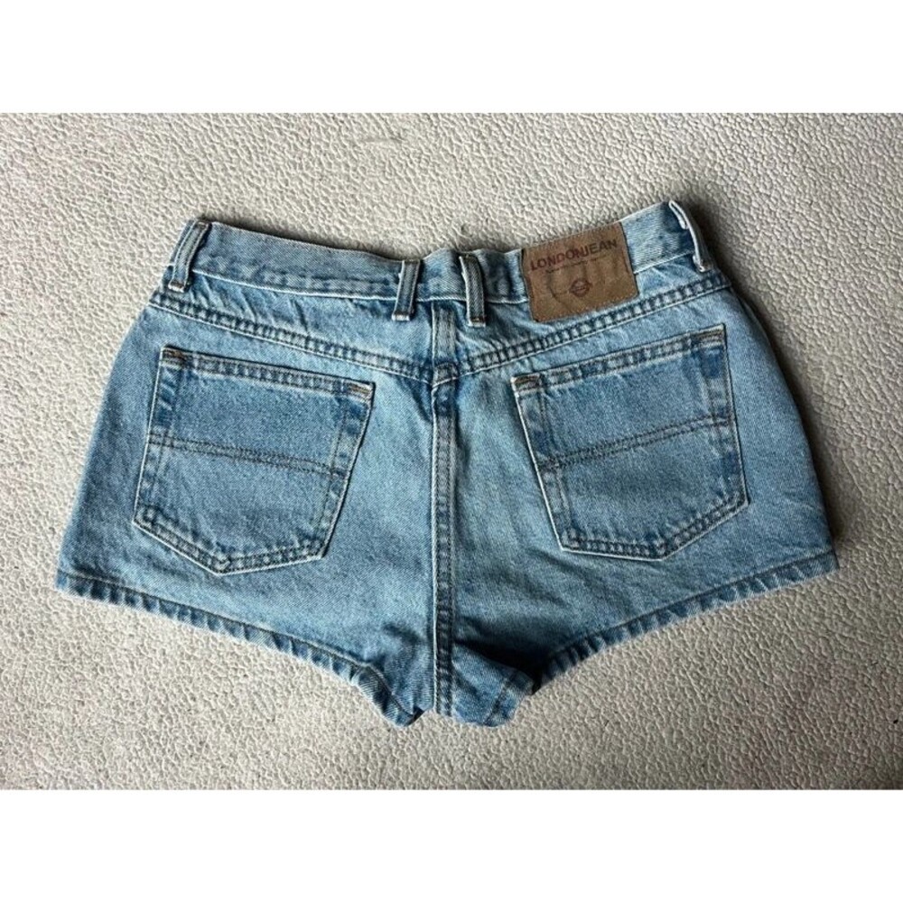 Vintage 90s London Jean Denim Mini Shorts Womens 10 USA Made Cotton